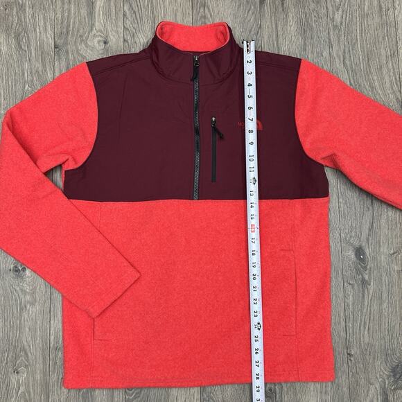 The North Face Fleece Jacket Large Mens Full Zip Red Orange Black - Picture 2 of 10